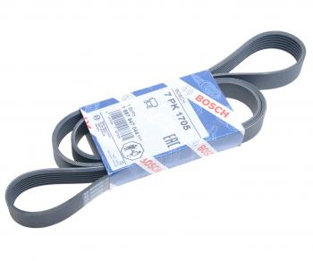 1 899 р. Ремень приводной поликлиновой 7PK1705 HYUNDAI HD35 (17-) дв.D4CB BOSCH BOSCH 1987947044  с доставкой в г. Керчь. Увеличить фотографию 1