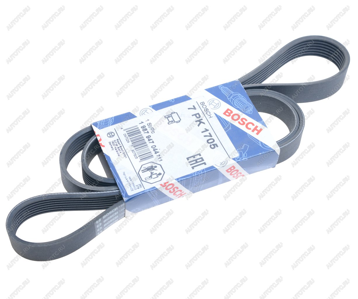 1 899 р. Ремень приводной поликлиновой 7PK1705 HYUNDAI HD35 (17-) дв.D4CB BOSCH BOSCH 1987947044  с доставкой в г. Керчь
