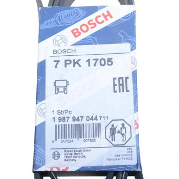 1 899 р. Ремень приводной поликлиновой 7PK1705 HYUNDAI HD35 (17-) дв.D4CB BOSCH BOSCH 1987947044  с доставкой в г. Керчь. Увеличить фотографию 4
