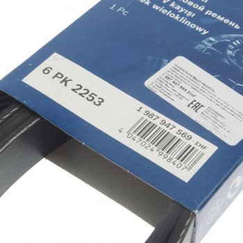 2 079 р. Ремень приводной поликлиновой 6PK2253 BOSCH BOSCH 1987947569 BOSCH 1987947569  с доставкой в г. Керчь. Увеличить фотографию 2
