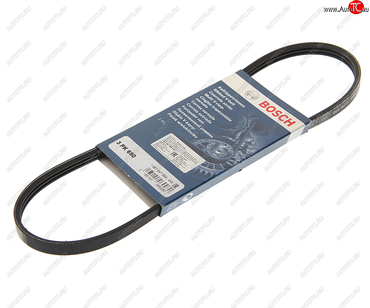 379 р. Ремень приводной поликлиновой 3PK690 BOSCH BOSCH 1987947884  с доставкой в г. Керчь