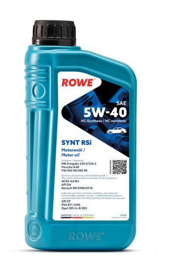 1 599 р. Масло моторное HIGHTEC SYNT RSi A3B4SNCF 5W40 синт.1л ROWE ROWE 20068-0010-99  с доставкой в г. Керчь. Увеличить фотографию 3