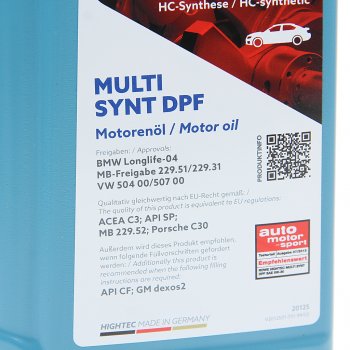2 249 р. Масло моторное HIGHTEC MULTI SYNT DPF SPC3 5W30 синт.1л ROWE ROWE 20125-0010-99  с доставкой в г. Керчь. Увеличить фотографию 2