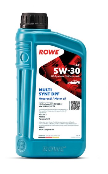 2 249 р. Масло моторное HIGHTEC MULTI SYNT DPF SPC3 5W30 синт.1л ROWE ROWE 20125-0010-99  с доставкой в г. Керчь. Увеличить фотографию 3