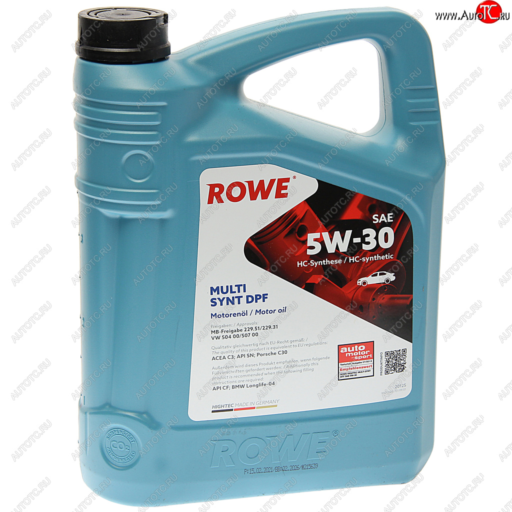 7 999 р. Масло моторное HIGHTEC MULTI SYNT DPF SPC3 5W30 синт.4л ROWE ROWE 20125-0040-99  с доставкой в г. Керчь