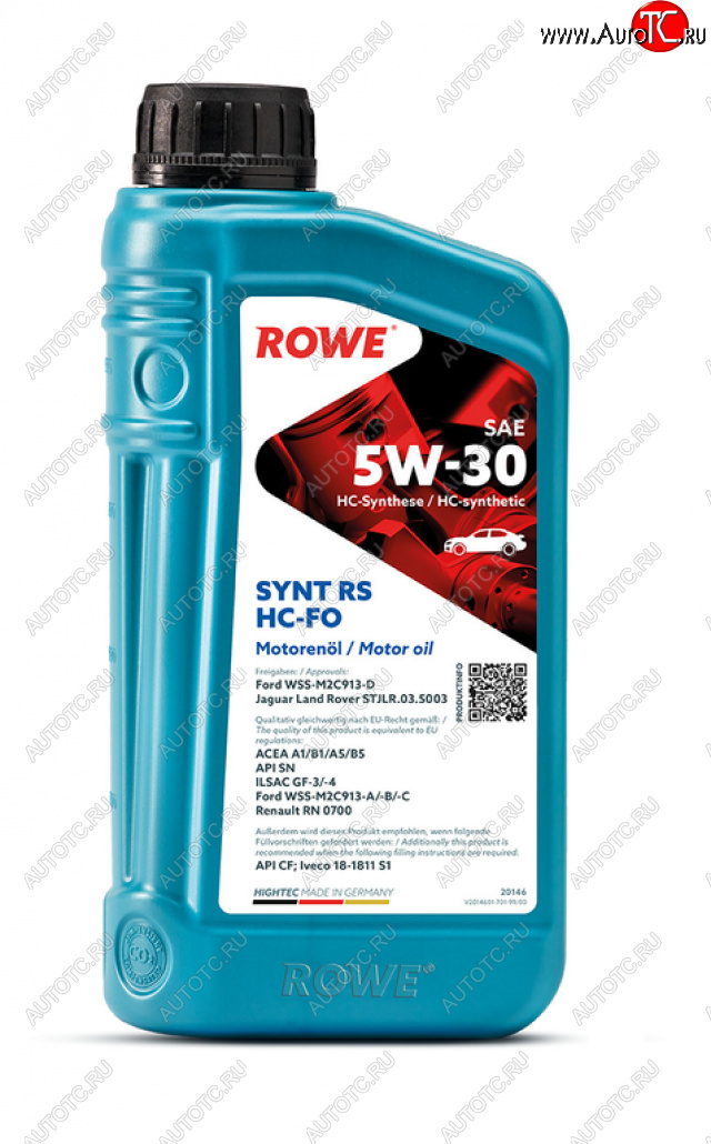 1 899 р. Масло моторное HIGHTEC SYNT RS A1B1A5B5SNCFGF-34 5W30 HC-FO синт.1л ROWE ROWE 20146-0010-99  с доставкой в г. Керчь