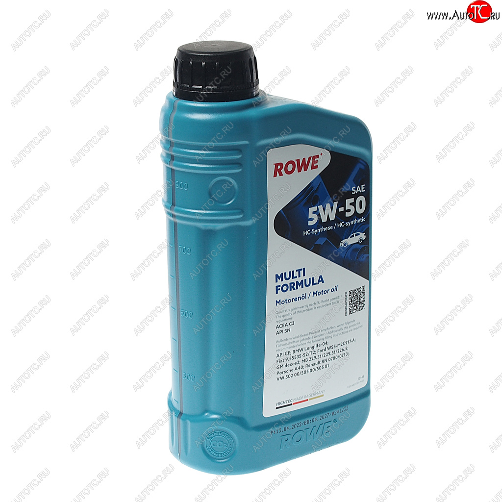 1 599 р. Масло моторное HIGHTEC MULTI FORMULA C3 SNCF 5W50 синт.1л ROWE ROWE 20148-0010-99  с доставкой в г. Керчь