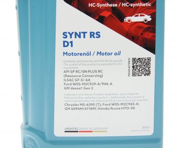 1 449 р. Масло моторное HIGHTEC SYNT RS D1 SPRCSNGF-56A 5W30 синт.1л ROWE ROWE 20212-0010-99  с доставкой в г. Керчь. Увеличить фотографию 2