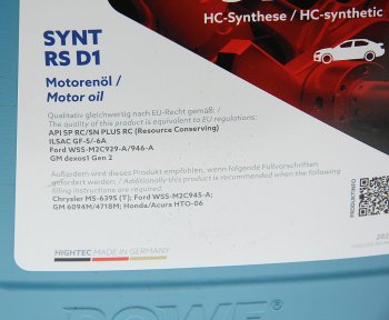 5 849 р. Масло моторное HIGHTEC SYNT RS D1 SPRCSNGF-56A 5W30 синт.4л ROWE ROWE 20212-0040-99  с доставкой в г. Керчь. Увеличить фотографию 2