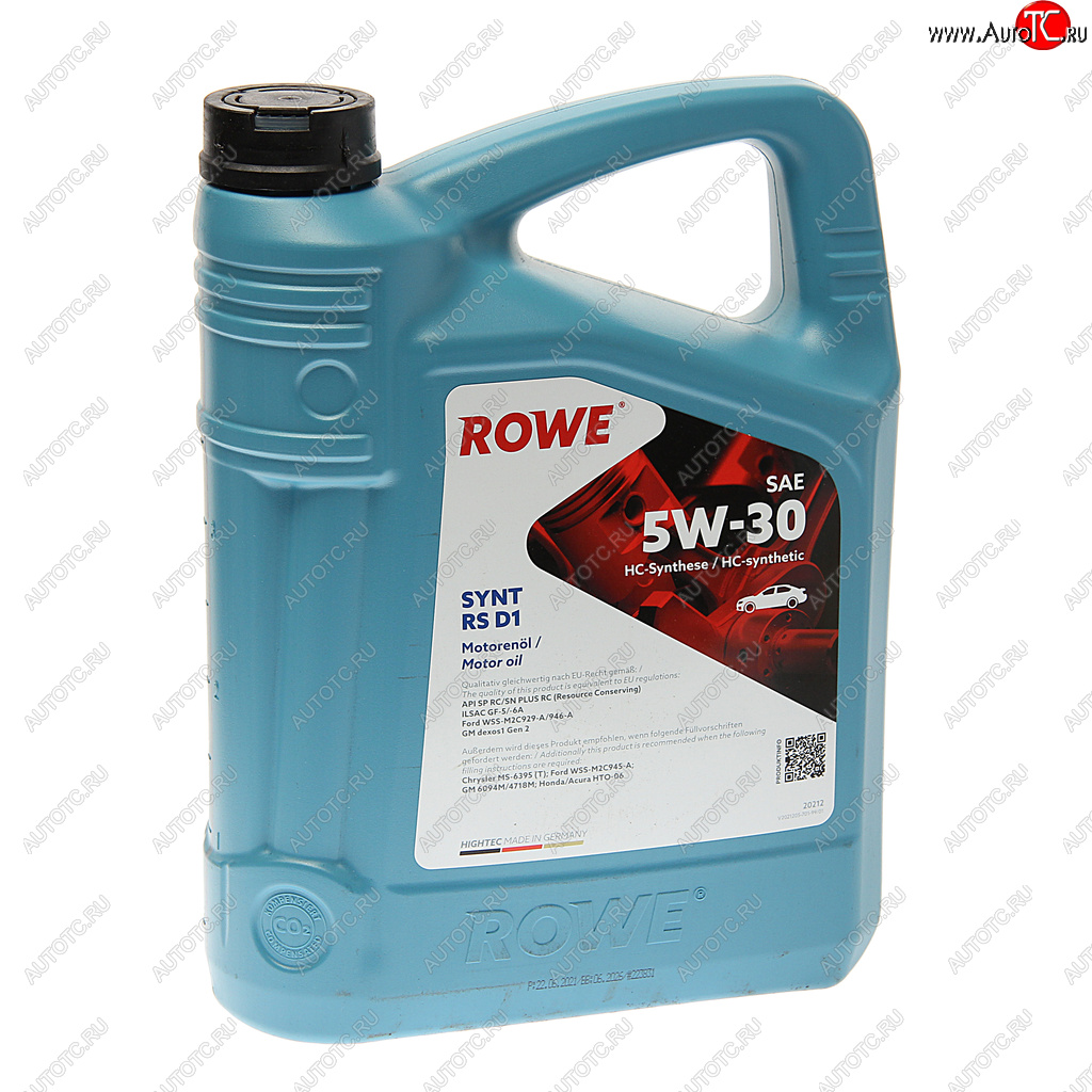 5 849 р. Масло моторное HIGHTEC SYNT RS D1 SPRCSNGF-56A 5W30 синт.4л ROWE ROWE 20212-0040-99  с доставкой в г. Керчь