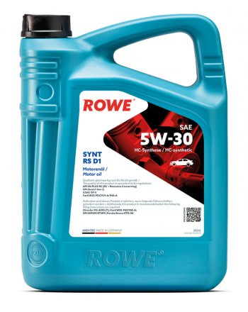 6 649 р. Масло моторное HIGHTEC SYNT RS D1 SPRCSNGF-56A 5W30 синт.5л ROWE ROWE 20212-0050-99  с доставкой в г. Керчь. Увеличить фотографию 1