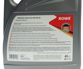6 899 р. Масло моторное ESSENTIAL MULTI LLP 5W30 синт.4л ROWE ROWE 20238-453-2a  с доставкой в г. Керчь. Увеличить фотографию 2