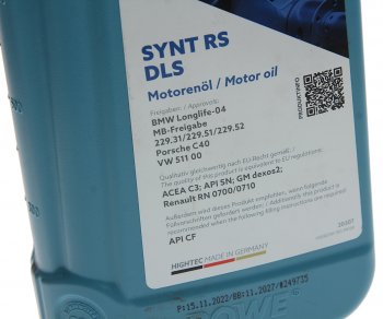1 529 р. Масло моторное HIGHTEC SYNT RS DLS SNCFC2C3 5W40 синт.1л ROWE ROWE 20307-0010-99  с доставкой в г. Керчь. Увеличить фотографию 2