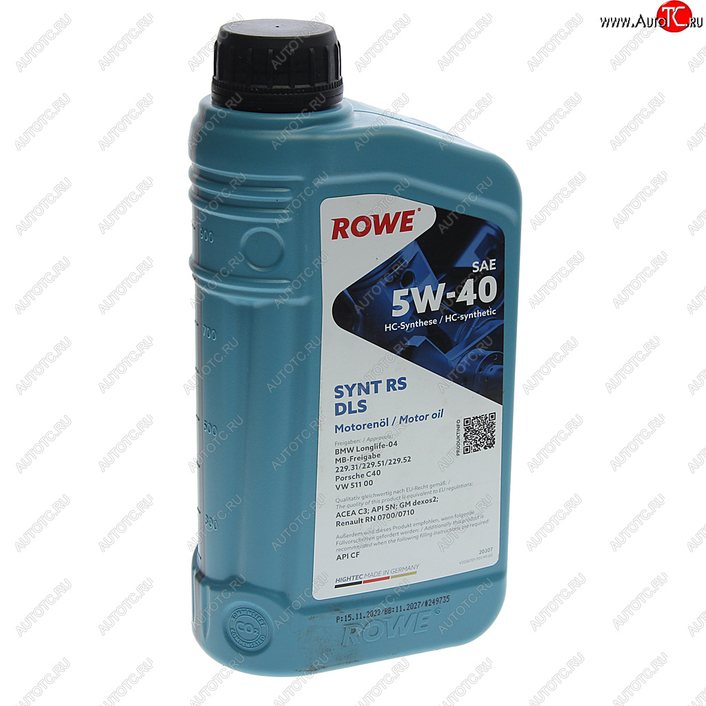 1 529 р. Масло моторное HIGHTEC SYNT RS DLS SNCFC2C3 5W40 синт.1л ROWE ROWE 20307-0010-99  с доставкой в г. Керчь