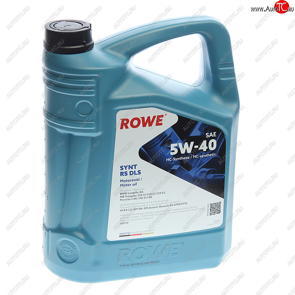 6 999 р. Масло моторное HIGHTEC SYNT RS DLS SN/CF/C2/C3 5W40 синт.5л ROWE ROWE 20307-0050-99 ROWE 20307-0050-99  с доставкой в г. Керчь