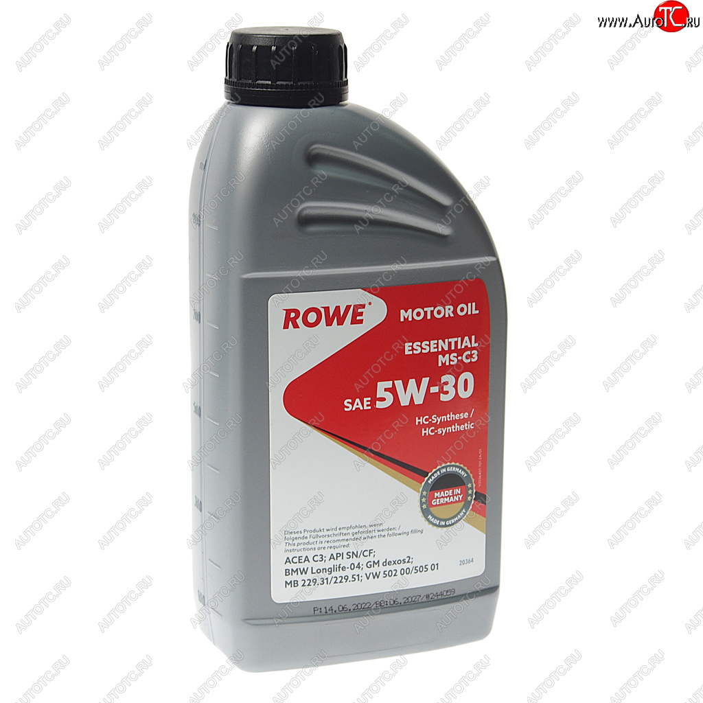 1 669 р. Масло моторное ESSENTIAL MS-C3 5W30 синт.1л ROWE ROWE 20364-177-2a  с доставкой в г. Керчь