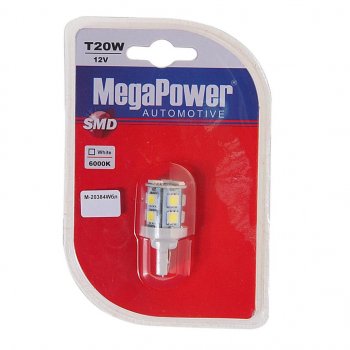 230 р. Лампа светодиодная 12V W215W W3x16d 6000K бесцокольная 13 светодиодов блистер (1шт.) MEGAPOWER MEGAPOWER-AUTOMOTIVE 20384wбл  с доставкой в г. Керчь. Увеличить фотографию 1