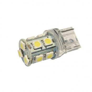 61 р. Лампа светодиодная 24V W21W W3x16d бесцокольная 13 светодиодов Yellow MEGAPOWER MEGAPOWER-AUTOMOTIVE 20384y-24  с доставкой в г. Керчь. Увеличить фотографию 1