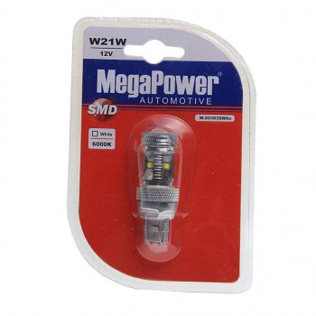 619 р. Лампа светодиодная 12V T20W BA9s 6000K 6 светодиодов блистер (1шт.) MEGAPOWER MEGAPOWER-AUTOMOTIVE 20393swбл  с доставкой в г. Керчь. Увеличить фотографию 1