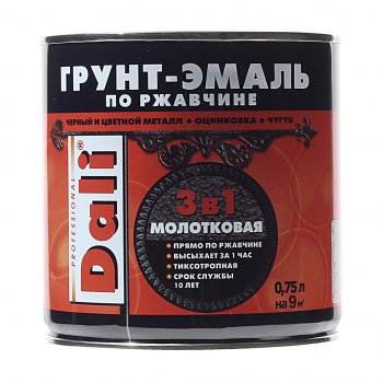 1 229 р. Грунт-эмаль по ржавчине серебристый молотковый 0.75л DALI DALI 20407  с доставкой в г. Керчь. Увеличить фотографию 1