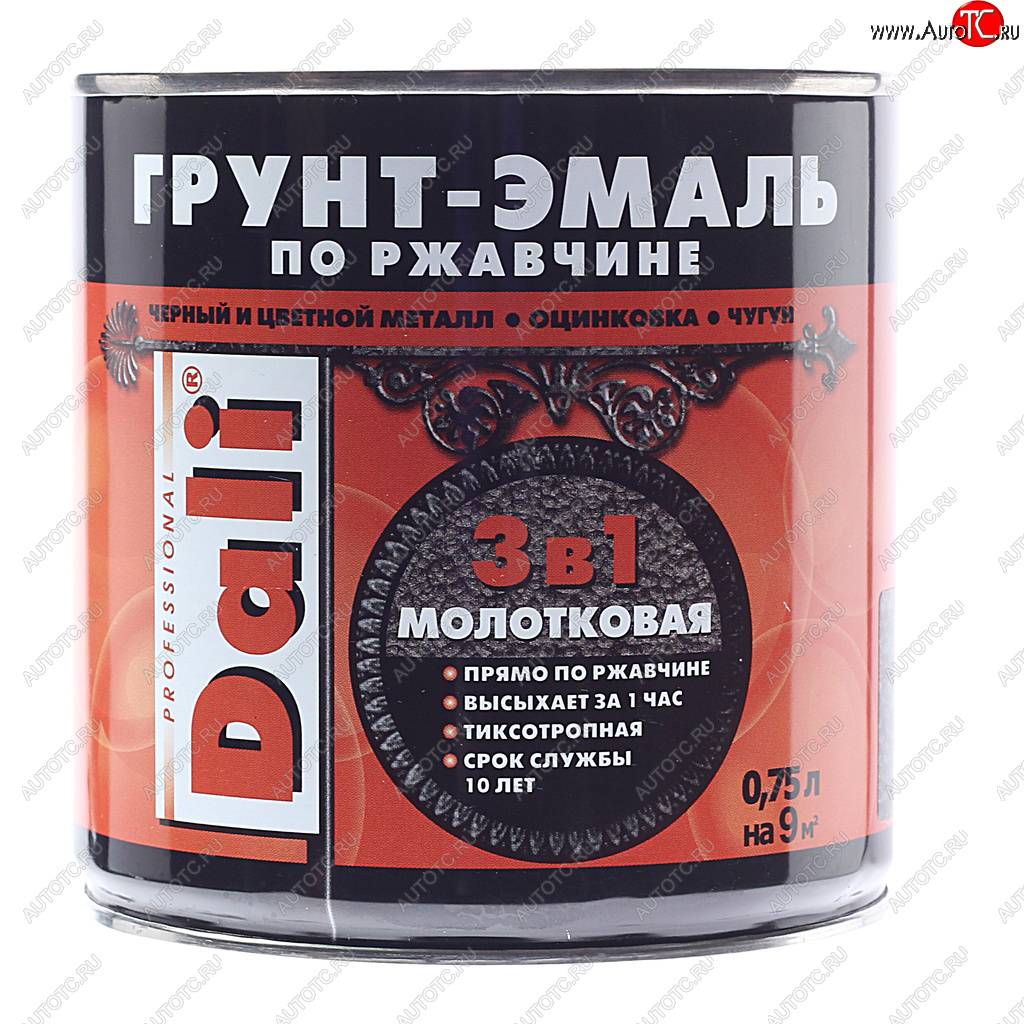 1 199 р. Грунт-эмаль по ржавчине черный молотковый 0.75л DALI DALI 20409  с доставкой в г. Керчь