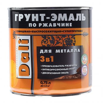 999 р. Грунт-эмаль по ржавчине серебристый алюминий RAL9006 0.75л DALI DALI 20482  с доставкой в г. Керчь. Увеличить фотографию 1