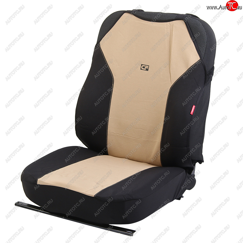 1 289 р. Универсальные чехлы сидений (майка, 4 предм., полиэстер)Bingo Front CARFASHION   (черно-бежевый)  с доставкой в г. Керчь