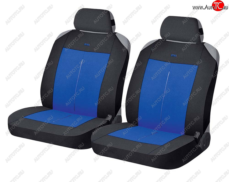 839 р. Универсальные чехлы сидений (майка, 4 предм., полиэстр) Vertical Front CARFASHION   (черно-синие)  с доставкой в г. Керчь