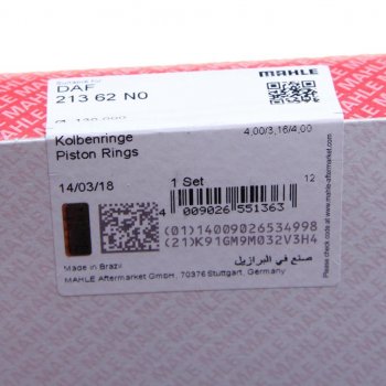 3 199 р. Кольца поршневые DAF (WS225242259268295315) d=130.00 (на 1 поршень) MAHLE MAHLE 21362n0  с доставкой в г. Керчь. Увеличить фотографию 4