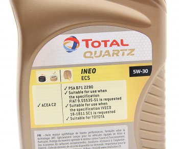1 499 р. Масло моторное QUARTZ INEO ECS 5W30 синт.1л TOTAL TOTAL 213768  с доставкой в г. Керчь. Увеличить фотографию 2