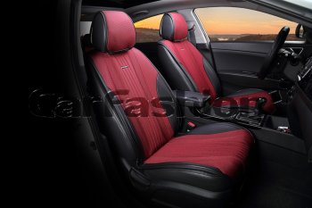 2 899 р. Накидка на сиденье экокожа-твид черно-красная (4 предм.) (2шт.) Grand CARFASHION CARFASHION 21840  с доставкой в г. Керчь. Увеличить фотографию 1