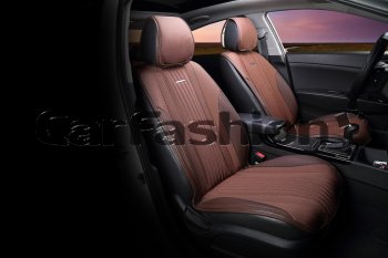2 849 р. Накидка на сиденье экокожа-твид коричневая (4 предм.) (2шт.) Grand CARFASHION CARFASHION 21842  с доставкой в г. Керчь. Увеличить фотографию 1