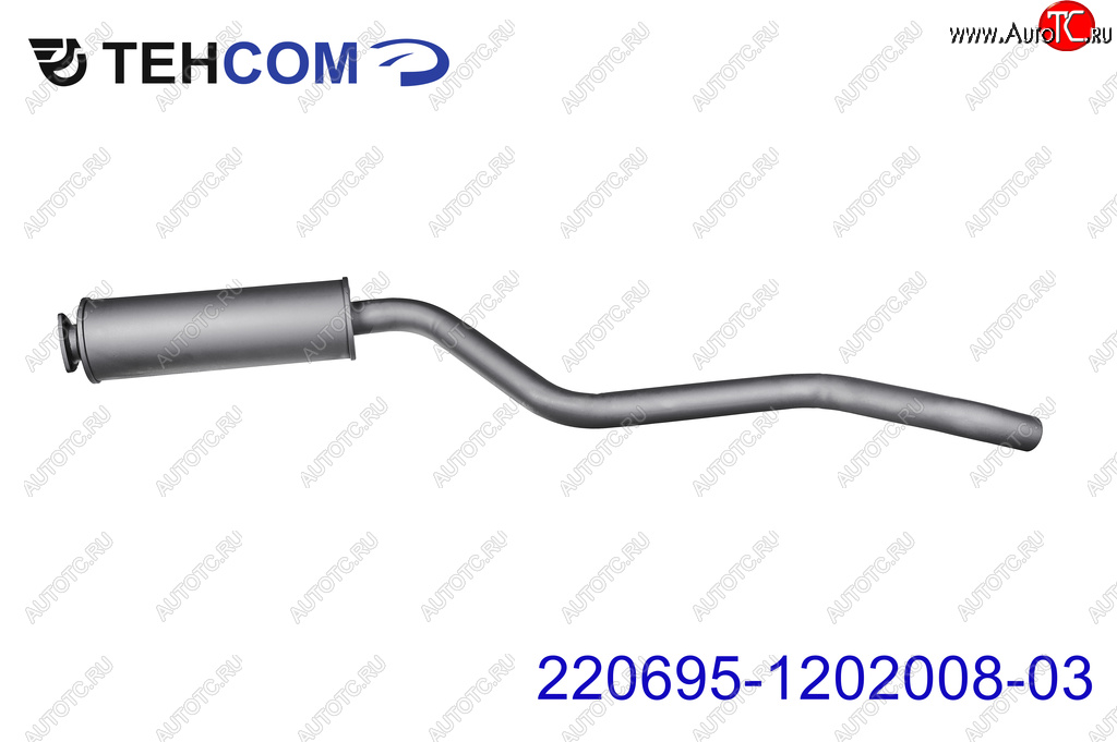 5 099 р. Резонатор УАЗ-220695 дв.ЗМЗ-409 ЕВРО-3 ТЕХКОМ ТЕХКОМ 220695-1202008-03  с доставкой в г. Керчь