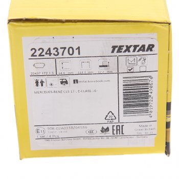 5 099 р. Колодки тормозные задние (4шт.) TEXTAR Mercedes-Benz E-Class W213 седан рестайлинг (2020-2025)  с доставкой в г. Керчь. Увеличить фотографию 4