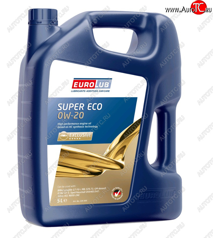 10 249 р. Масло моторное SUPER ECO SP 0W20 синт.5л EUROLUB EUROLUB 226005  с доставкой в г. Керчь