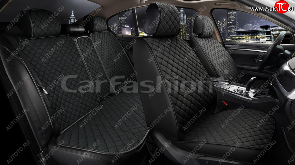 5 649 р. Накидка на сиденье лен черные (5 предм.) (4шт.) Cube CARFASHION CARFASHION 22676  с доставкой в г. Керчь