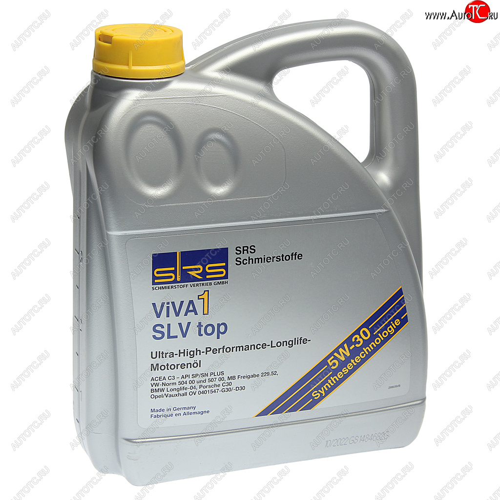 7 199 р. Масло моторное VIVA 1 SLV top(LL3) 5W30 синт.4л SRS SRS 22780  с доставкой в г. Керчь
