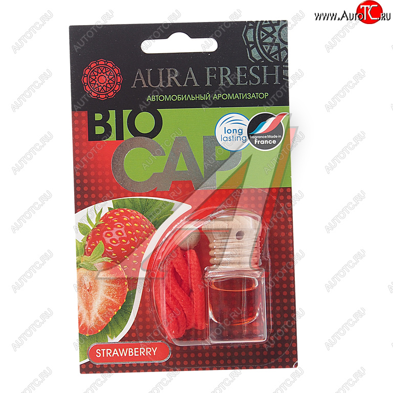 215 р. Ароматизатор подвесной жидкостный (strawberry) 6мл Bio Cap AURA FRESH AURA FRESH 23014  с доставкой в г. Керчь
