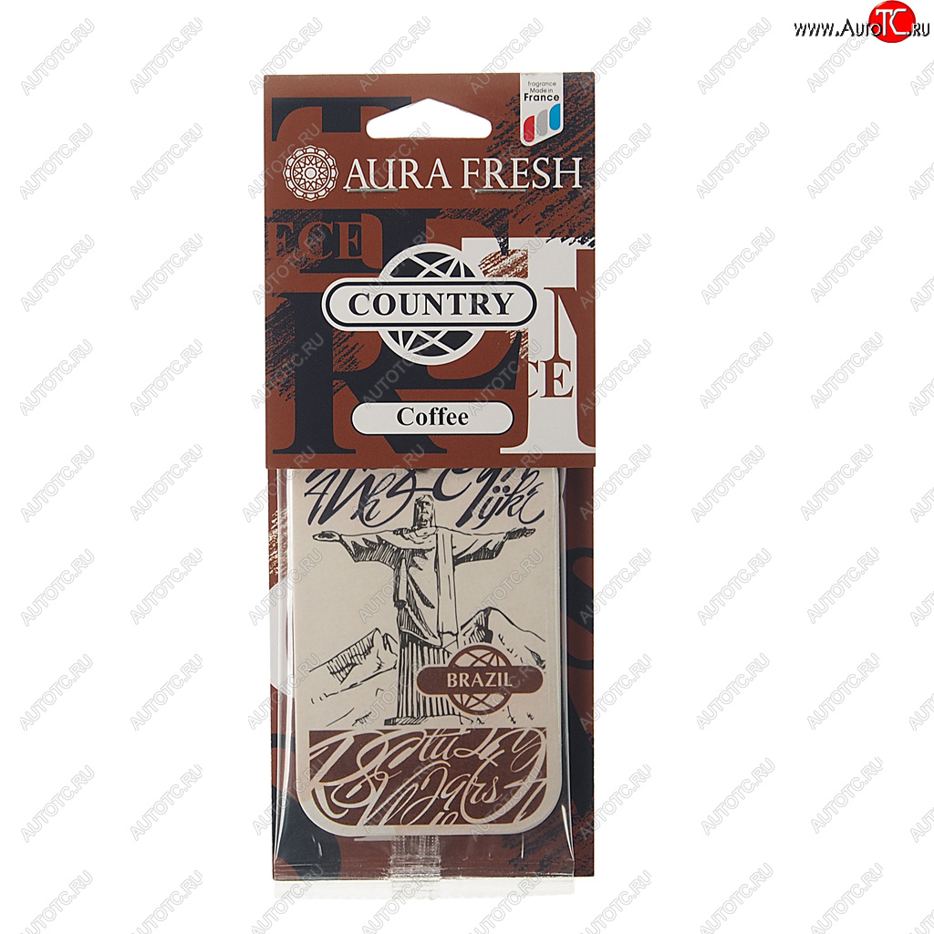 91 р. Ароматизатор подвесной картонный (coffee) Country AURA FRESH AURA FRESH 23020  с доставкой в г. Керчь