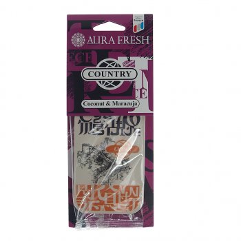 91 р. Ароматизатор подвесной картонный (coconut&maracuja) Country AURA FRESH AURA FRESH 23022  с доставкой в г. Керчь. Увеличить фотографию 1