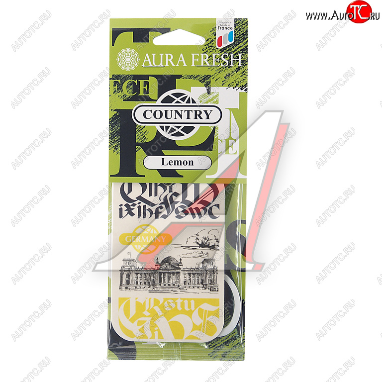 91 р. Ароматизатор подвесной картонный (lemon) Country AURA FRESH AURA FRESH 23023  с доставкой в г. Керчь