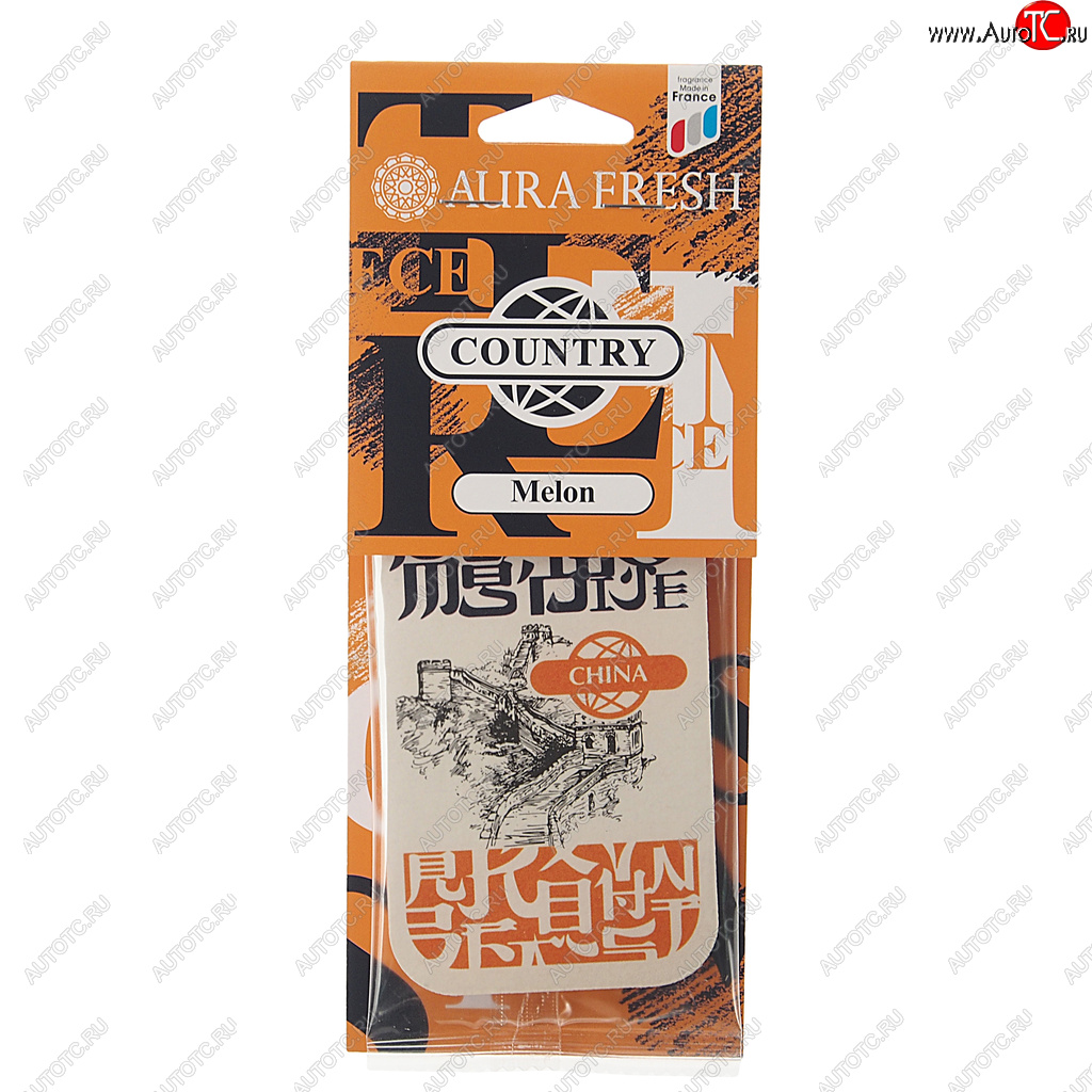 91 р. Ароматизатор подвесной картонный (melon) Country AURA FRESH AURA FRESH 23024  с доставкой в г. Керчь