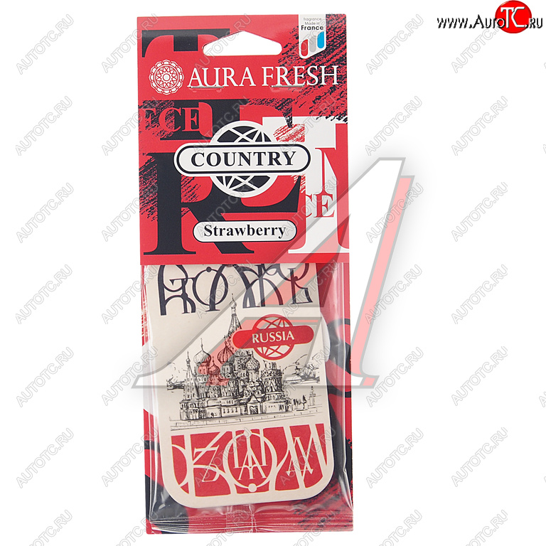 91 р. Ароматизатор подвесной картонный (strawberry) Country AURA FRESH AURA FRESH 23026  с доставкой в г. Керчь