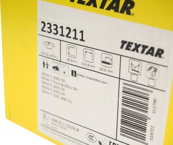 5 749 р. Колодки тормозные передние (4шт.) TEXTAR BMW 5 серия E61 универсал дорестайлинг (2003-2007)  с доставкой в г. Керчь. Увеличить фотографию 3