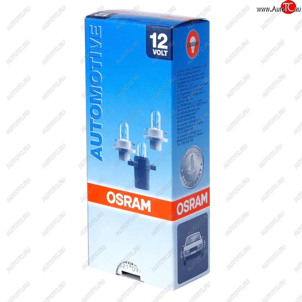 131 р. Лампа 12V 2W BAX8.4d зеленый патрон OSRAM OSRAM 2352mfx6  с доставкой в г. Керчь