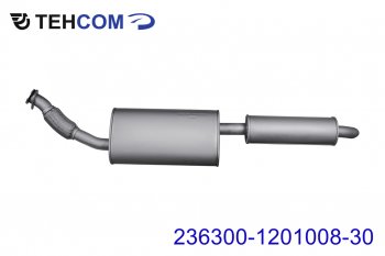 8 249 р. Глушитель УАЗ-2363 Пикап АКПП с резонатором ТЕХКОМ ТЕХКОМ 236300-1201008-30  с доставкой в г. Керчь. Увеличить фотографию 1