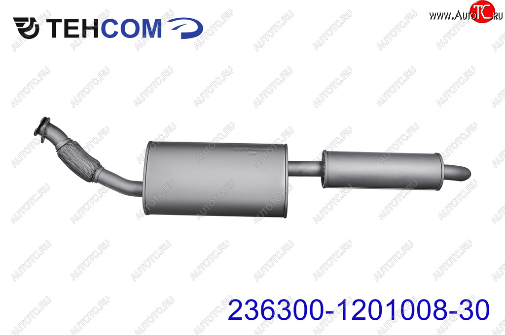 8 249 р. Глушитель УАЗ-2363 Пикап АКПП с резонатором ТЕХКОМ ТЕХКОМ 236300-1201008-30  с доставкой в г. Керчь
