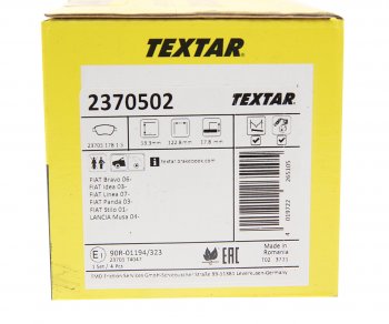2 159 р. Колодки тормозные передние (4шт.) TEXTAR Fiat Idea 350 дорестайлинг (2003-2006)  с доставкой в г. Керчь. Увеличить фотографию 3