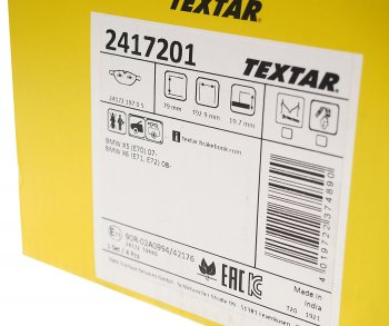 6 999 р. Колодки тормозные передние (4шт.) TEXTAR BMW X5 E70 дорестайлинг (2006-2010)  с доставкой в г. Керчь. Увеличить фотографию 3