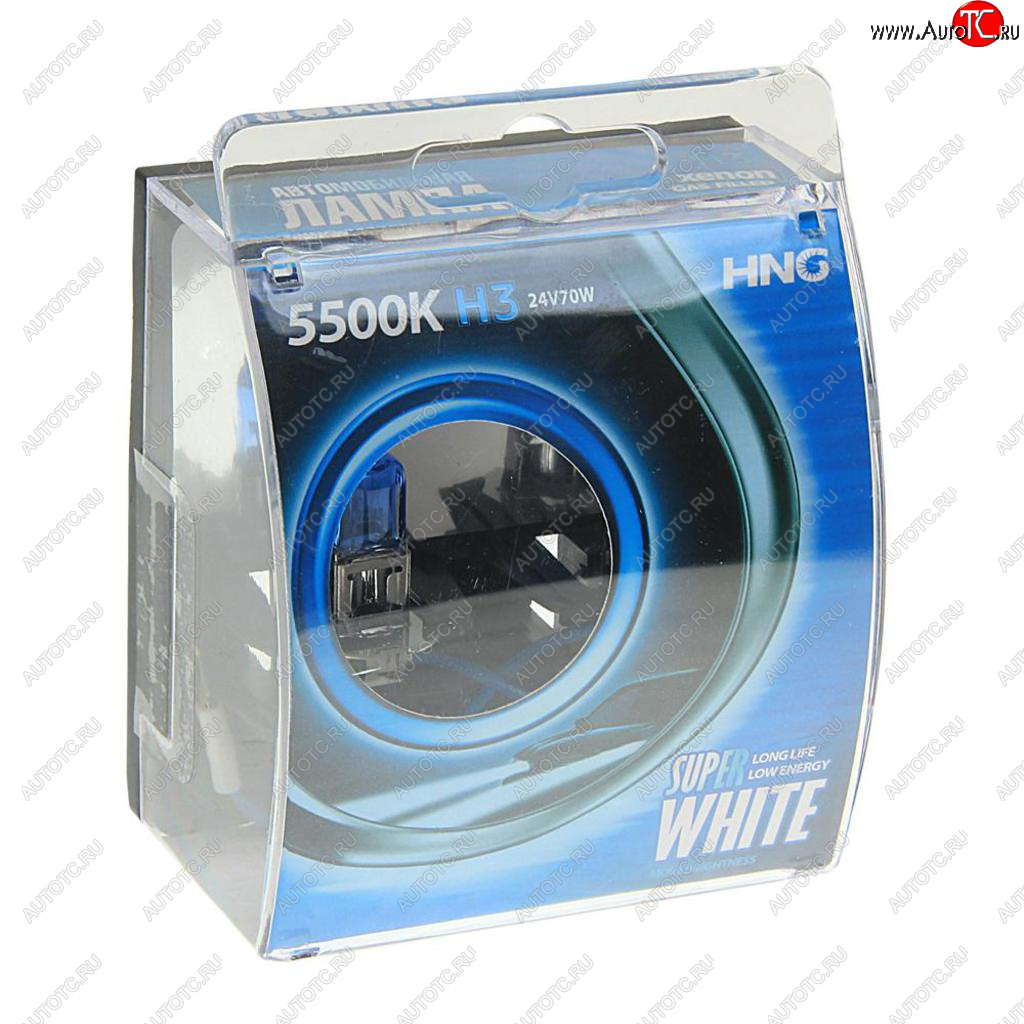 224 р. Лампа 24V H3 70W PK22s 5500К бокс (2шт.) Super White HNG HNG 24370sw2  с доставкой в г. Керчь